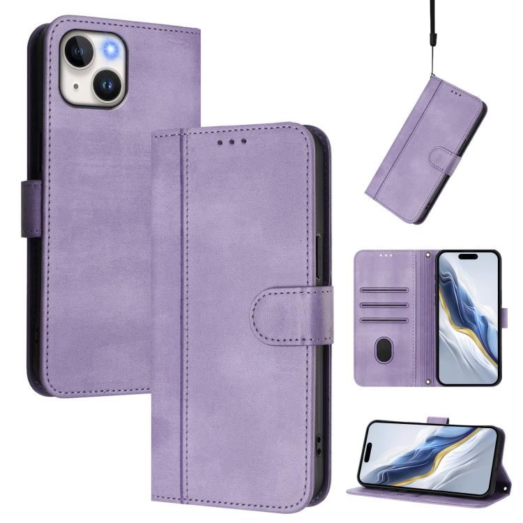 Capa de Telemóvel Retro em Pele com Fivela e Costura em Linhas, Para iPhone 16 Pro, Para iPhone 16 Plus, Para iPhone 16, Para iPhone 15 Pro Max, Para iPhone 15 Pro, Para iPhone 15 Plus