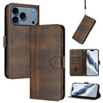 Capa de Telefone Retro em Pele com Fivela de Costura em Linha, Para iPhone 17e / 16e, Para iPhone 17 Pro Max, Para iPhone 17 Pro, Para iPhone 17, Para iPhone Air, Para iPhone 16 Pro Max