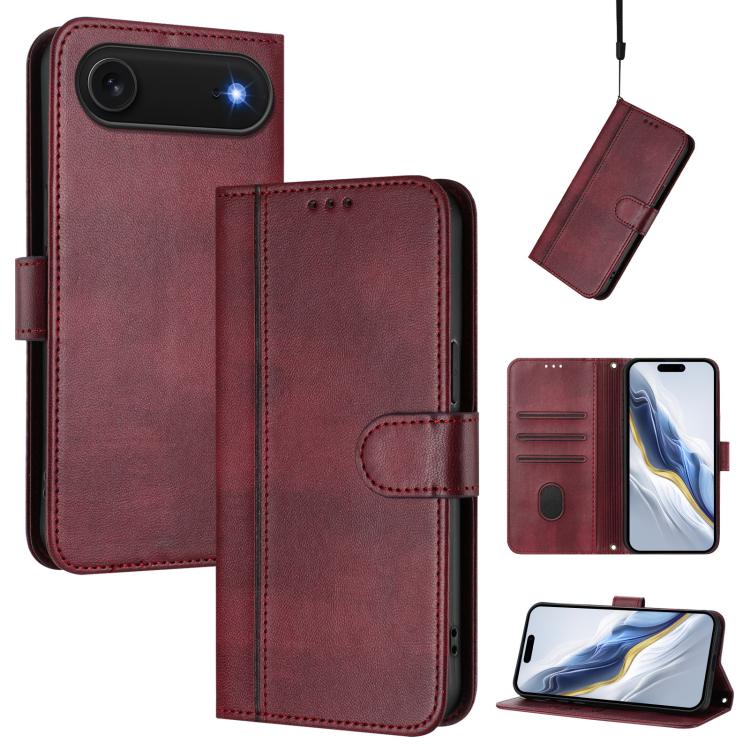 Capa de Telefone Retro em Pele com Fivela de Costura em Linha, Para iPhone 17e / 16e, Para iPhone 17 Pro Max, Para iPhone 17 Pro, Para iPhone 17, Para iPhone Air, Para iPhone 16 Pro Max