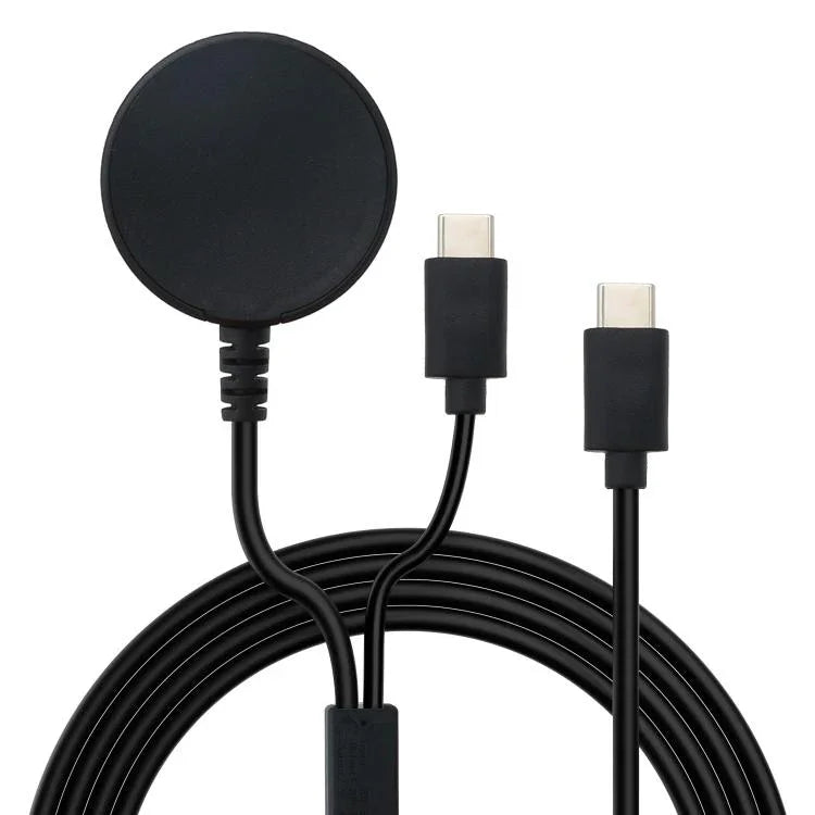 Cabo de Carregamento Magnético 2 em 1 20V 3A 60W, Comprimento: 1,5m, Para Samsung Watch Series / Telefone com Porta Type-C