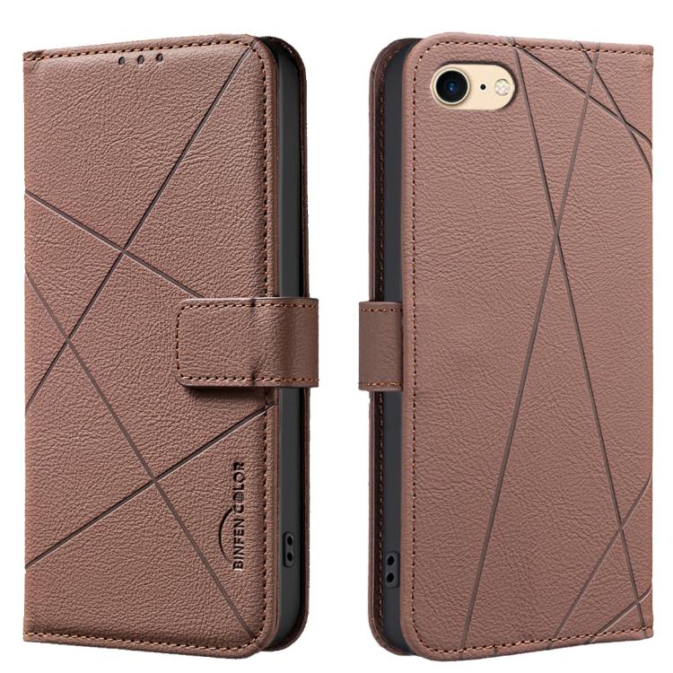 Capa de Telefone em Pele com Padrão Geométrico e RFID, Para iPhone 6 / 7 / 8 / SE, Para iPhone 13 Pro Max, Para iPhone 13 Pro, Para iPhone 12 / 12 Pro, Para iPhone 12 Pro Max, Para iPhone 11 Pro Max, Para iPhone 11, Para iPhone 11 Pro
