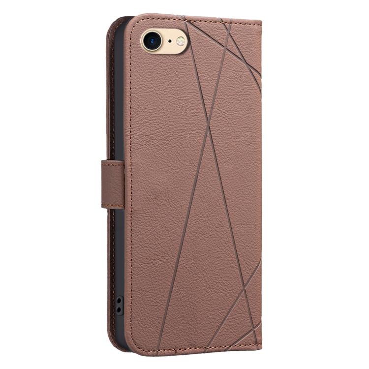 Capa de Telefone em Pele com Padrão Geométrico e RFID, Para iPhone 6 / 7 / 8 / SE, Para iPhone 13 Pro Max, Para iPhone 13 Pro, Para iPhone 12 / 12 Pro, Para iPhone 12 Pro Max, Para iPhone 11 Pro Max, Para iPhone 11, Para iPhone 11 Pro