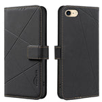 Capa de Telefone em Pele com Padrão Geométrico e RFID, Para iPhone 6 / 7 / 8 / SE, Para iPhone 13 Pro Max, Para iPhone 13 Pro, Para iPhone 12 / 12 Pro, Para iPhone 12 Pro Max, Para iPhone 11 Pro Max, Para iPhone 11, Para iPhone 11 Pro