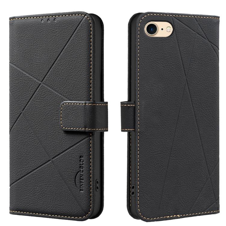 Capa de Telefone em Pele com Padrão Geométrico e RFID, Para iPhone 6 / 7 / 8 / SE, Para iPhone 13 Pro Max, Para iPhone 13 Pro, Para iPhone 12 / 12 Pro, Para iPhone 12 Pro Max, Para iPhone 11 Pro Max, Para iPhone 11, Para iPhone 11 Pro