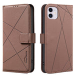 Capa de Telefone em Pele com Padrão Geométrico e RFID, Para iPhone 6 / 7 / 8 / SE, Para iPhone 13 Pro Max, Para iPhone 13 Pro, Para iPhone 12 / 12 Pro, Para iPhone 12 Pro Max, Para iPhone 11 Pro Max, Para iPhone 11, Para iPhone 11 Pro