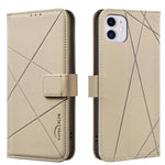 Capa de Telefone em Pele com Padrão Geométrico e RFID, Para iPhone 6 / 7 / 8 / SE, Para iPhone 13 Pro Max, Para iPhone 13 Pro, Para iPhone 12 / 12 Pro, Para iPhone 12 Pro Max, Para iPhone 11 Pro Max, Para iPhone 11, Para iPhone 11 Pro