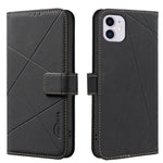 Capa de Telefone em Pele com Padrão Geométrico e RFID, Para iPhone 6 / 7 / 8 / SE, Para iPhone 13 Pro Max, Para iPhone 13 Pro, Para iPhone 12 / 12 Pro, Para iPhone 12 Pro Max, Para iPhone 11 Pro Max, Para iPhone 11, Para iPhone 11 Pro