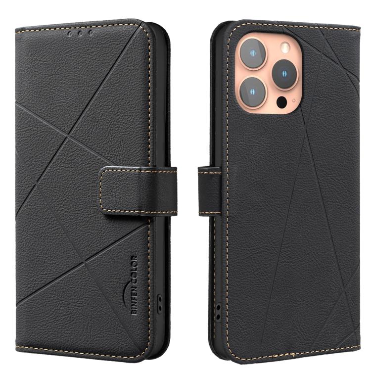 Capa de Telefone em Pele com Padrão Geométrico e RFID, Para iPhone 6 / 7 / 8 / SE, Para iPhone 13 Pro Max, Para iPhone 13 Pro, Para iPhone 12 / 12 Pro, Para iPhone 12 Pro Max, Para iPhone 11 Pro Max, Para iPhone 11, Para iPhone 11 Pro