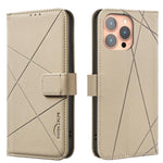 Capa de Telefone em Pele com Padrão Geométrico e RFID, Para iPhone 6 / 7 / 8 / SE, Para iPhone 13 Pro Max, Para iPhone 13 Pro, Para iPhone 12 / 12 Pro, Para iPhone 12 Pro Max, Para iPhone 11 Pro Max, Para iPhone 11, Para iPhone 11 Pro
