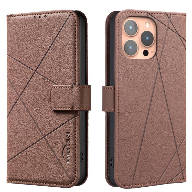 Capa de Telefone em Pele com Padrão Geométrico e RFID, Para iPhone 6 / 7 / 8 / SE, Para iPhone 13 Pro Max, Para iPhone 13 Pro, Para iPhone 12 / 12 Pro, Para iPhone 12 Pro Max, Para iPhone 11 Pro Max, Para iPhone 11, Para iPhone 11 Pro