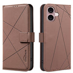 Capa de Telefone em Pele com Padrão Geométrico e RFID, Para iPhone 16e / 17e, Para iPhone 17 Pro Max, Para iPhone 17 Pro, Para iPhone 17, Para iPhone Air, Para iPhone 16 Pro Max, Para iPhone 16 Pro, Para iPhone 16 Plus