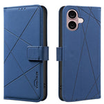 Capa de Telefone em Pele com Padrão Geométrico e RFID, Para iPhone 16e / 17e, Para iPhone 17 Pro Max, Para iPhone 17 Pro, Para iPhone 17, Para iPhone Air, Para iPhone 16 Pro Max, Para iPhone 16 Pro, Para iPhone 16 Plus