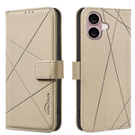 Capa de Telefone em Pele com Padrão Geométrico e RFID, Para iPhone 16e / 17e, Para iPhone 17 Pro Max, Para iPhone 17 Pro, Para iPhone 17, Para iPhone Air, Para iPhone 16 Pro Max, Para iPhone 16 Pro, Para iPhone 16 Plus