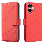 Capa de Telefone em Pele com Padrão Geométrico e RFID, Para iPhone 16e / 17e, Para iPhone 17 Pro Max, Para iPhone 17 Pro, Para iPhone 17, Para iPhone Air, Para iPhone 16 Pro Max, Para iPhone 16 Pro, Para iPhone 16 Plus