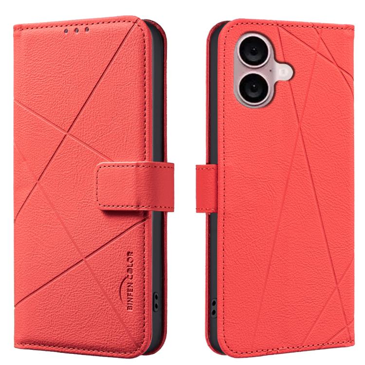 Capa de Telefone em Pele com Padrão Geométrico e RFID, Para iPhone 16e / 17e, Para iPhone 17 Pro Max, Para iPhone 17 Pro, Para iPhone 17, Para iPhone Air, Para iPhone 16 Pro Max, Para iPhone 16 Pro, Para iPhone 16 Plus