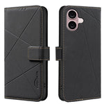 Capa de Telefone em Pele com Padrão Geométrico e RFID, Para iPhone 16e / 17e, Para iPhone 17 Pro Max, Para iPhone 17 Pro, Para iPhone 17, Para iPhone Air, Para iPhone 16 Pro Max, Para iPhone 16 Pro, Para iPhone 16 Plus