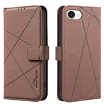 Capa de Telefone em Pele com Padrão Geométrico e RFID, Para iPhone 16e / 17e, Para iPhone 17 Pro Max, Para iPhone 17 Pro, Para iPhone 17, Para iPhone Air, Para iPhone 16 Pro Max, Para iPhone 16 Pro, Para iPhone 16 Plus