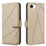 Capa de Telefone em Pele com Padrão Geométrico e RFID, Para iPhone 16e / 17e, Para iPhone 17 Pro Max, Para iPhone 17 Pro, Para iPhone 17, Para iPhone Air, Para iPhone 16 Pro Max, Para iPhone 16 Pro, Para iPhone 16 Plus