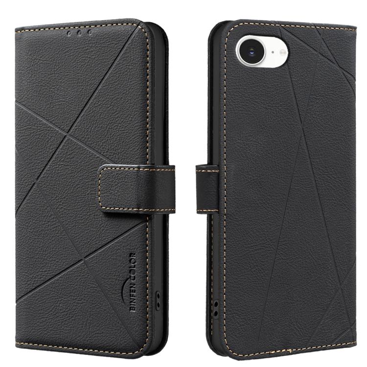 Capa de Telefone em Pele com Padrão Geométrico e RFID, Para iPhone 16e / 17e, Para iPhone 17 Pro Max, Para iPhone 17 Pro, Para iPhone 17, Para iPhone Air, Para iPhone 16 Pro Max, Para iPhone 16 Pro, Para iPhone 16 Plus