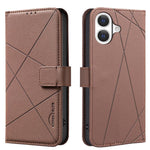 Capa de Telefone em Pele com Padrão Geométrico e RFID, Para iPhone 16e / 17e, Para iPhone 17 Pro Max, Para iPhone 17 Pro, Para iPhone 17, Para iPhone Air, Para iPhone 16 Pro Max, Para iPhone 16 Pro, Para iPhone 16 Plus