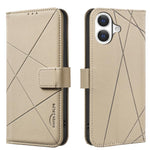 Capa de Telefone em Pele com Padrão Geométrico e RFID, Para iPhone 16e / 17e, Para iPhone 17 Pro Max, Para iPhone 17 Pro, Para iPhone 17, Para iPhone Air, Para iPhone 16 Pro Max, Para iPhone 16 Pro, Para iPhone 16 Plus
