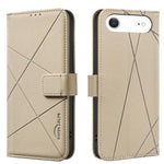Capa de Telefone em Pele com Padrão Geométrico e RFID, Para iPhone 16e / 17e, Para iPhone 17 Pro Max, Para iPhone 17 Pro, Para iPhone 17, Para iPhone Air, Para iPhone 16 Pro Max, Para iPhone 16 Pro, Para iPhone 16 Plus