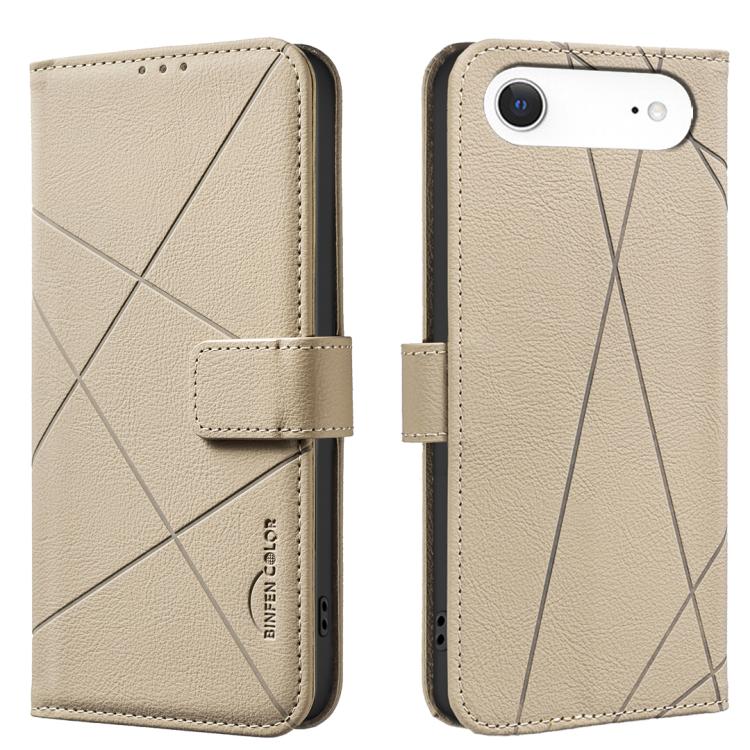 Capa de Telefone em Pele com Padrão Geométrico e RFID, Para iPhone 16e / 17e, Para iPhone 17 Pro Max, Para iPhone 17 Pro, Para iPhone 17, Para iPhone Air, Para iPhone 16 Pro Max, Para iPhone 16 Pro, Para iPhone 16 Plus