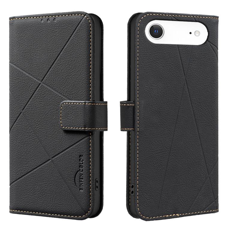 Capa de Telefone em Pele com Padrão Geométrico e RFID, Para iPhone 16e / 17e, Para iPhone 17 Pro Max, Para iPhone 17 Pro, Para iPhone 17, Para iPhone Air, Para iPhone 16 Pro Max, Para iPhone 16 Pro, Para iPhone 16 Plus