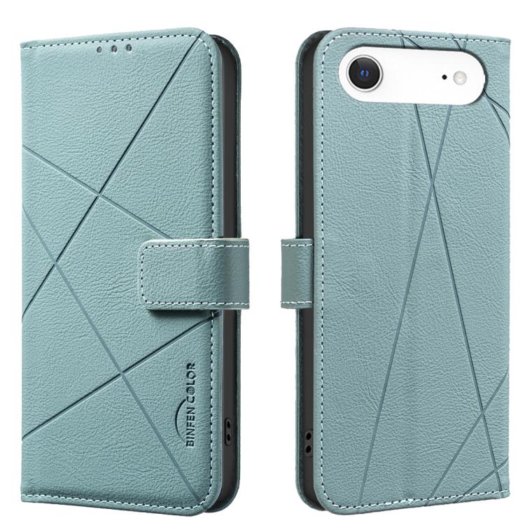 Capa de Telefone em Pele com Padrão Geométrico e RFID, Para iPhone 16e / 17e, Para iPhone 17 Pro Max, Para iPhone 17 Pro, Para iPhone 17, Para iPhone Air, Para iPhone 16 Pro Max, Para iPhone 16 Pro, Para iPhone 16 Plus