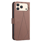 Capa de Telefone em Pele com Padrão Geométrico e RFID, Para iPhone 16e / 17e, Para iPhone 17 Pro Max, Para iPhone 17 Pro, Para iPhone 17, Para iPhone Air, Para iPhone 16 Pro Max, Para iPhone 16 Pro, Para iPhone 16 Plus
