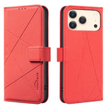 Capa de Telefone em Pele com Padrão Geométrico e RFID, Para iPhone 16e / 17e, Para iPhone 17 Pro Max, Para iPhone 17 Pro, Para iPhone 17, Para iPhone Air, Para iPhone 16 Pro Max, Para iPhone 16 Pro, Para iPhone 16 Plus