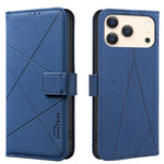Capa de Telefone em Pele com Padrão Geométrico e RFID, Para iPhone 16e / 17e, Para iPhone 17 Pro Max, Para iPhone 17 Pro, Para iPhone 17, Para iPhone Air, Para iPhone 16 Pro Max, Para iPhone 16 Pro, Para iPhone 16 Plus