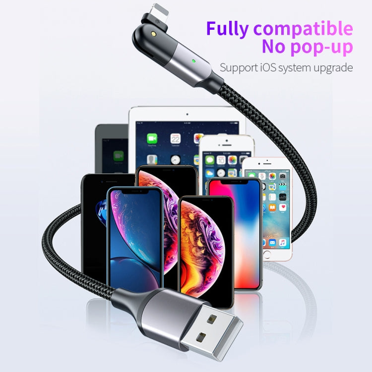 Cabo de Carregamento USB 2.4A para 8 Pinos com Cotovelo Giratório a 180 Graus, 1.2m 8 Pinos, 2m 8 Pinos