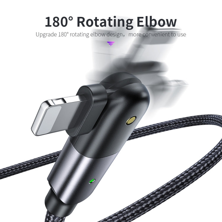 Cabo de Carregamento USB 2.4A para 8 Pinos com Cotovelo Giratório a 180 Graus, 1.2m 8 Pinos, 2m 8 Pinos