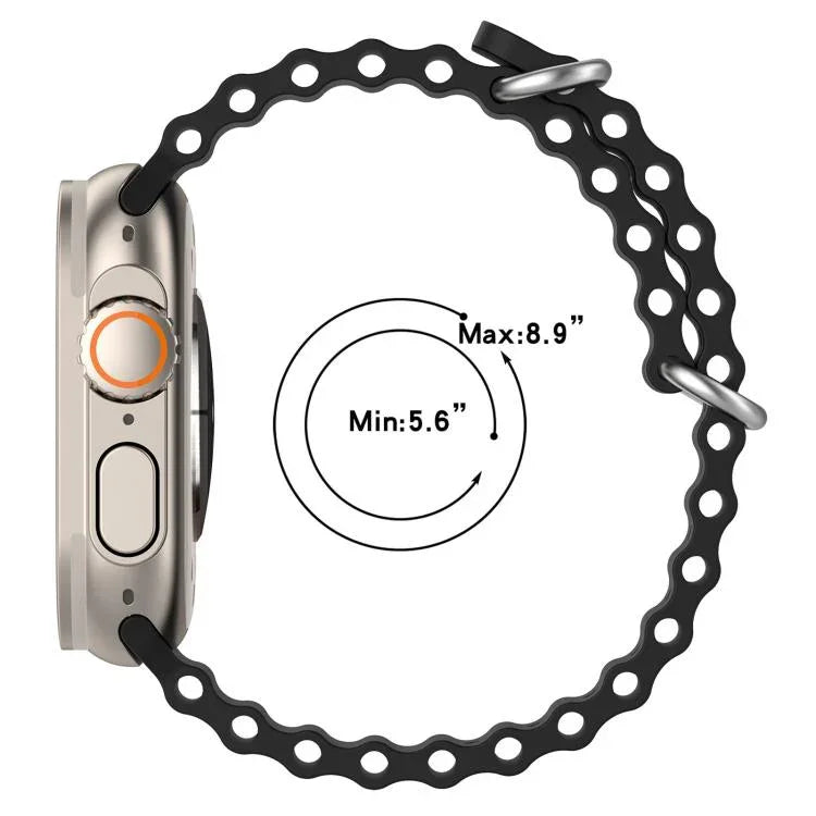 Pulseira de Silicone Oceano xDfind, para Apple Watch 46mm / 49mm / 45mm / 44mm, para Apple Watch 42mm / 41mm / 40mm / 38mm