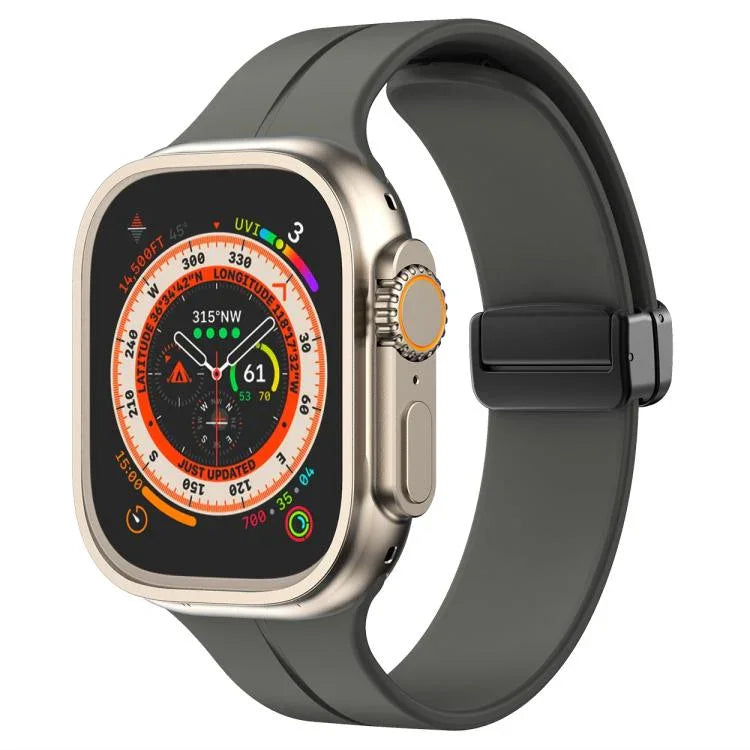 Pulseira de Silicone com Fivela Magnética de Cor Sólida xDfind, para Apple Watch 46mm / 49mm / 45mm / 44mm, para Apple Watch 42mm / 41mm / 40mm / 38mm