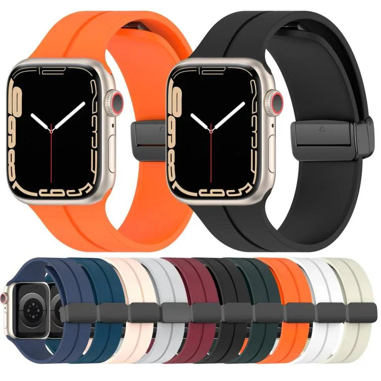 Pulseira de Silicone com Fivela Magnética de Cor Sólida xDfind, para Apple Watch 46mm / 49mm / 45mm / 44mm, para Apple Watch 42mm / 41mm / 40mm / 38mm