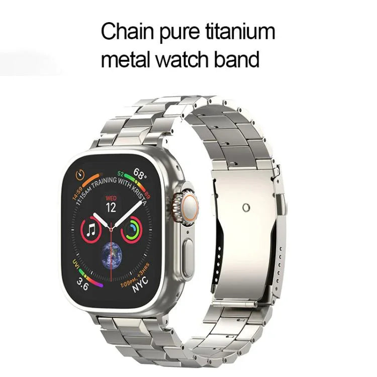 Bracelete de Relógio Destacável em Titânio com Fivela T em Forma de Tartaruga, Para Apple Watch 46mm / 49mm / 45mm / 44mm, Para Apple Watch 42mm / 41mm / 40mm / 38mm