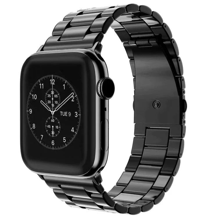 Pulseira de Aço Inoxidável com Fivela Dobrada e Três Contas xDfind, para Apple Watch 46mm / 49mm / 45mm / 44mm, para Apple Watch 42mm / 41mm / 40mm / 38mm