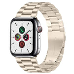 Pulseira de Aço Inoxidável com Fivela Dobrada e Três Contas xDfind, para Apple Watch 46mm / 49mm / 45mm / 44mm, para Apple Watch 42mm / 41mm / 40mm / 38mm