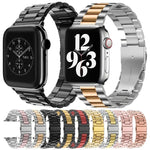 Pulseira de Aço Inoxidável com Fivela Dobrada e Três Contas xDfind, para Apple Watch 46mm / 49mm / 45mm / 44mm, para Apple Watch 42mm / 41mm / 40mm / 38mm