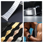Pulseira de Aço Inoxidável com Uma Conta xDfind, para Apple Watch 46mm / 49mm / 45mm / 44mm, para Apple Watch 42mm / 41mm / 40mm / 38mm