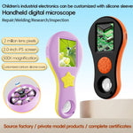 Microscópio Digital Portátil para Crianças com Ecrã IPS de 2 polegadas, Ampliação 500X, T56, T57