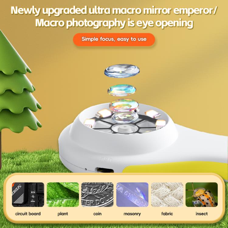Microscópio Digital Portátil para Crianças com Ecrã IPS de 2 polegadas, Ampliação 500X, T56, T57