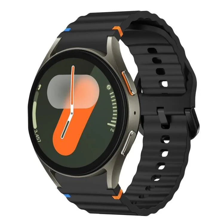 Pulseira de Relógio de Silicone com Fivela Colorida e Grão Ondulado Costurado xDfind, Para Samsung Galaxy Watch FE / 7 / 6 / 5 / 4