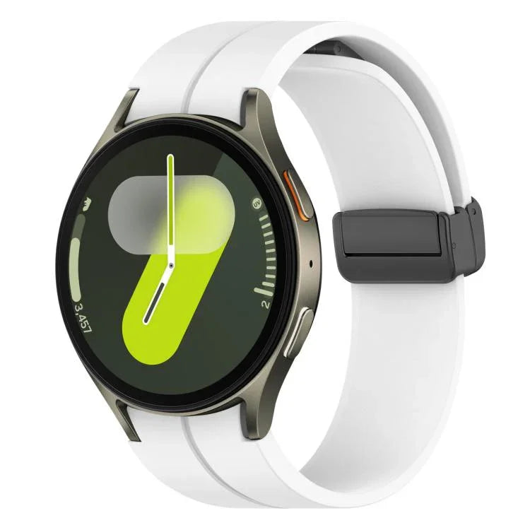 Pulseira de Relógio de Silicone com Fivela Preta Magnética Dobradiça xDfind, Para Samsung Galaxy Watch7 / FE / 6 / 5 / 4