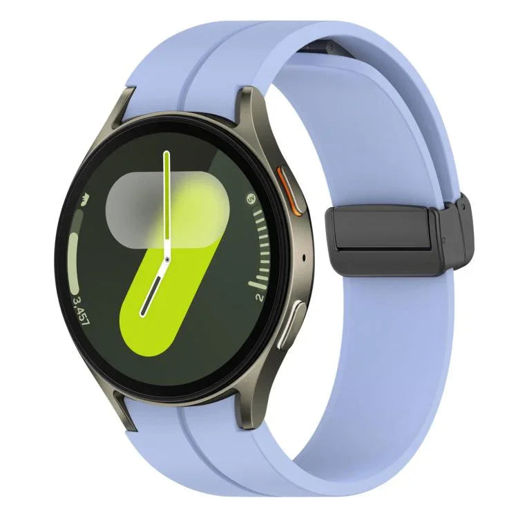 xDfind Fold Magnetic Black Buckle Silicone Watch Band, For Samsung Galaxy Watch7 / FE / 6 / 5 / 4