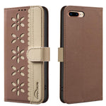 Capa de Telemóvel em Pele com Padrão Floral Oco e Costura Colorida com RFID, Para iPhone XS Max, Para iPhone 6 Plus / 7 Plus / 8 Plus, Para iPhone 6 / 7 / 8