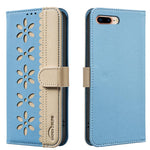 Capa de Telemóvel em Pele com Padrão Floral Oco e Costura Colorida com RFID, Para iPhone XS Max, Para iPhone 6 Plus / 7 Plus / 8 Plus, Para iPhone 6 / 7 / 8