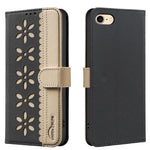 Capa de Telemóvel em Pele com Padrão Floral Oco e Costura Colorida com RFID, Para iPhone XS Max, Para iPhone 6 Plus / 7 Plus / 8 Plus, Para iPhone 6 / 7 / 8